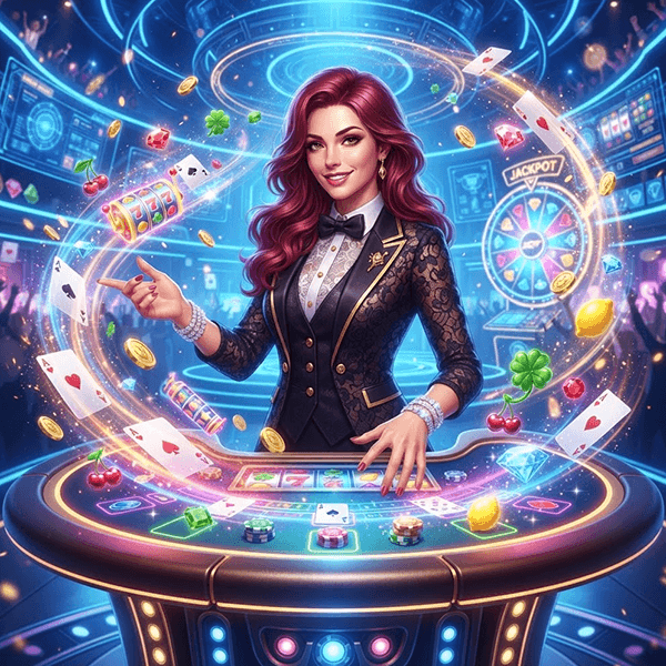 Luxury digital casino gaming interface with gold accents